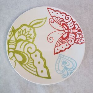Graphic Garden by Pottery Barn Salad Plate Flowers Scrolls Butterflies Leaves
